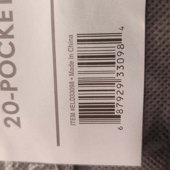 Elle Decor 20 Pocket over the Door Grey Fabric Organizer Shoes NEW NIP NICE - Picture 8 of 8